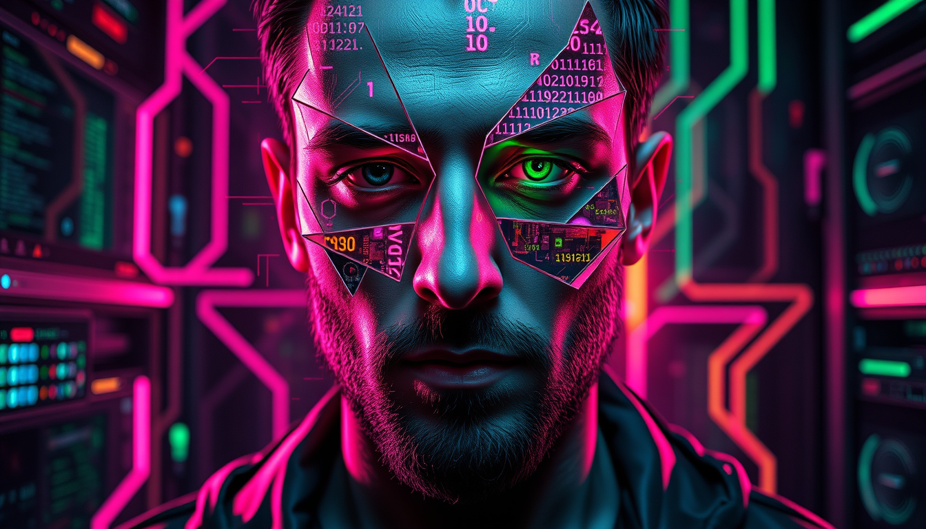 Cyberpunk cubist portrait of Ivan Starkov - hero header